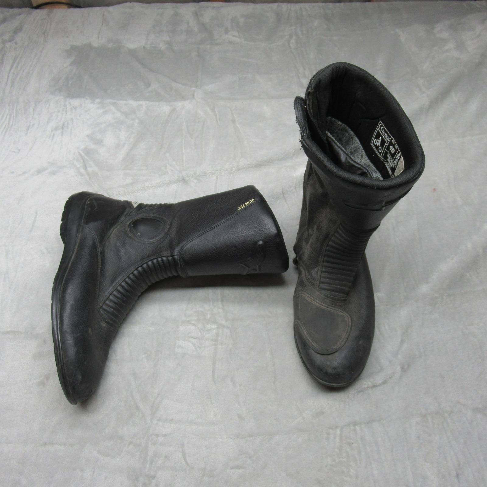 Alpinestars Leather Boots Mens 11.5 Us Black Gran Torino Gore Tex Motorcycle